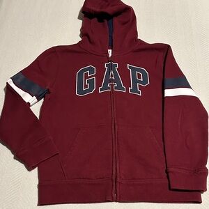 GAP Kids Burgundy Hoodie with Navy Accents